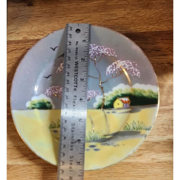 5- Pastel Lustreware Handpainted in Japan 7" Vintage Lunch Plates - Picture 6 of 13